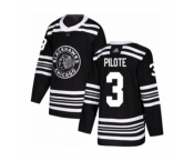 Men's Chicago Blackhawks #3 Pierre Pilote Authentic Black Alternate Hockey Jersey