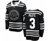 Men's Chicago Blackhawks #3 Pierre Pilote Black 2019 Winter Classic Fanatics Branded Breakaway NHL Jersey