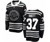 Men's Chicago Blackhawks #37 Graham Knott Black 2019 Winter Classic Fanatics Branded Breakaway NHL Jersey