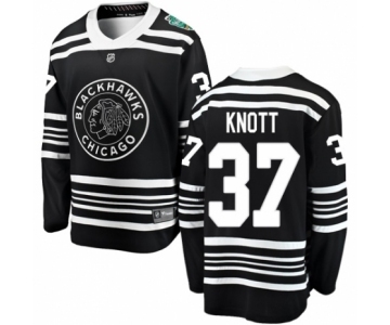 Men's Chicago Blackhawks #37 Graham Knott Black 2019 Winter Classic Fanatics Branded Breakaway NHL Jersey