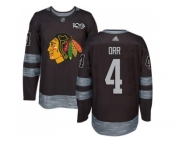 Men's Chicago Blackhawks #4 Bobby Orr Black 1917-2017 100th Anniversary Stitched NHL Jersey