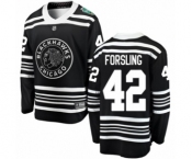 Men's Chicago Blackhawks #42 Gustav Forsling Black 2019 Winter Classic Fanatics Branded Breakaway NHL Jersey