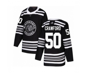 Men's Chicago Blackhawks #50 Corey Crawford Authentic Black Alternate Hockey Jersey