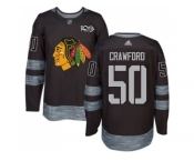 Men's Chicago Blackhawks #50 Corey Crawford Black 1917-2017 100th Anniversary Stitched NHL Jersey