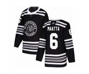 Men's Chicago Blackhawks #6 Olli Maatta Authentic Black Alternate Hockey Jersey