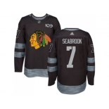 Men's Chicago Blackhawks #7 Brent Seabrook Black 1917-2017 100th Anniversary Stitched NHL Jersey