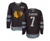 Men's Chicago Blackhawks #7 Brent Seabrook Black 1917-2017 100th Anniversary Stitched NHL Jersey