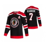 Men's Chicago Blackhawks #7 Brent Seabrook Black 2020-21 Reverse Retro Alternate Hockey Jersey