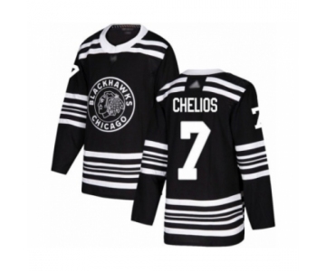 Men's Chicago Blackhawks #7 Chris Chelios Authentic Black Alternate Hockey Jersey