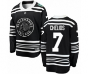 Men's Chicago Blackhawks #7 Chris Chelios Black 2019 Winter Classic Fanatics Branded Breakaway NHL Jersey