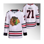 Men's Chicago Blackhawks #71 Taylor Hall White Stitched Hockey Jersey