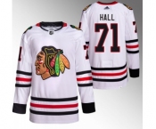 Men's Chicago Blackhawks #71 Taylor Hall White Stitched Hockey Jersey