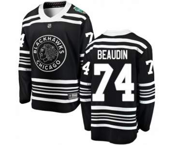 Men's Chicago Blackhawks #74 Nicolas Beaudin Black 2019 Winter Classic Fanatics Branded Breakaway NHL Jersey