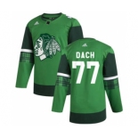 Men's Chicago Blackhawks #77 Kirby Dach 2020 St. Patrick's Day Stitched Hockey Jersey Green