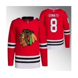 Men's Chicago Blackhawks #8 Ryan Donato Red Stitched Hockey Jersey