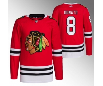 Men's Chicago Blackhawks #8 Ryan Donato Red Stitched Hockey Jersey