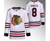 Men's Chicago Blackhawks #8 Ryan Donato White Stitched Hockey Jersey