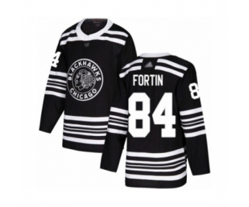 Men's Chicago Blackhawks #84 Alexandre Fortin Authentic Black Alternate Hockey Jersey