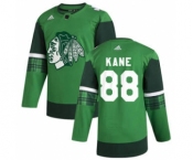 Men's Chicago Blackhawks #88 Patrick Kane 2020 St. Patrick's Day Stitched Hockey Jersey Green