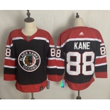 Men's Chicago Blackhawks #88 Patrick Kane Black Red Authentic Throwback 2020 Hockey Jersey