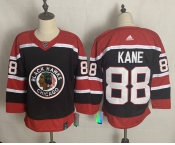 Men's Chicago Blackhawks #88 Patrick Kane Black Red Authentic Throwback 2020 Hockey Jersey