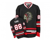 Men's Chicago Blackhawks #88 Patrick Kane Reebok Premier Black Skull Ice Hockey Jersey