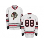 Men's Chicago Blackhawks #88 Patrick Kane Reebok Premier White Skull Ice Hockey Jersey