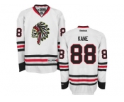 Men's Chicago Blackhawks #88 Patrick Kane Reebok Premier White Skull Ice Hockey Jersey