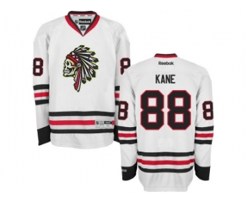 Men's Chicago Blackhawks #88 Patrick Kane Reebok Premier White Skull Ice Hockey Jersey