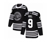 Men's Chicago Blackhawks #9 Bobby Hull Authentic Black Alternate Hockey Jersey