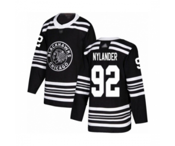 Men's Chicago Blackhawks #92 Alexander Nylander Authentic Black Alternate Hockey Jersey