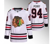 Men's Chicago Blackhawks #94 Corey Perry White Stitched Hockey Jersey