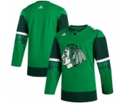 Men's Chicago Blackhawks Blank 2020 St. Patrick's Day Stitched Hockey Jersey Green