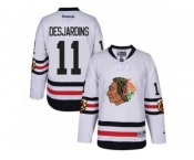 Men's Reebok Chicago Blackhawks #11 Andrew Desjardins Authentic White 2017 Winter Classic NHL Jersey