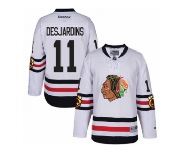 Men's Reebok Chicago Blackhawks #11 Andrew Desjardins Authentic White 2017 Winter Classic NHL Jersey