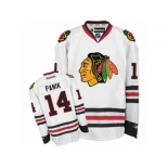 Men's Reebok Chicago Blackhawks #14 Richard Panik Premier White Away NHL Jersey