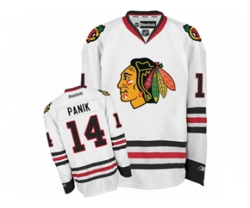 Men's Reebok Chicago Blackhawks #14 Richard Panik Premier White Away NHL Jersey