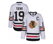 Men's Reebok Chicago Blackhawks #19 Jonathan Toews 2017 Winter Classic White Stitched NHL Jersey