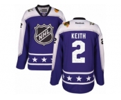 Men's Reebok Chicago Blackhawks #2 Duncan Keith Authentic Purple Central Division 2017 All-Star NHL Jersey