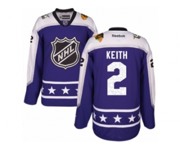 Men's Reebok Chicago Blackhawks #2 Duncan Keith Authentic Purple Central Division 2017 All-Star NHL Jersey