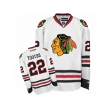 Men's Reebok Chicago Blackhawks #22 Jordin Tootoo Authentic White Away NHL Jersey