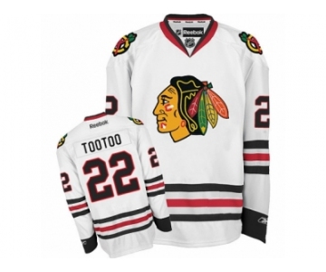 Men's Reebok Chicago Blackhawks #22 Jordin Tootoo Authentic White Away NHL Jersey