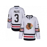 Men's Reebok Chicago Blackhawks #3 Pierre Pilote Authentic White 2017 Winter Classic NHL Jersey