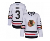 Men's Reebok Chicago Blackhawks #3 Pierre Pilote Authentic White 2017 Winter Classic NHL Jersey