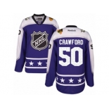 Men's Reebok Chicago Blackhawks #50 Corey Crawford Authentic Purple Central Division 2017 All-Star NHL Jersey