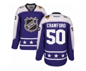 Men's Reebok Chicago Blackhawks #50 Corey Crawford Authentic Purple Central Division 2017 All-Star NHL Jersey