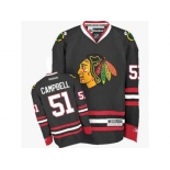 Men's Reebok Chicago Blackhawks #51 Brian Campbell Authentic Black Third NHL Jersey