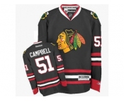 Men's Reebok Chicago Blackhawks #51 Brian Campbell Authentic Black Third NHL Jersey