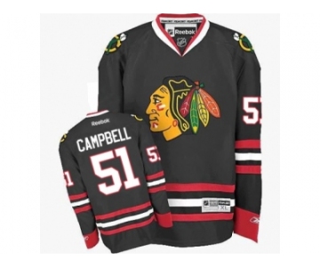 Men's Reebok Chicago Blackhawks #51 Brian Campbell Authentic Black Third NHL Jersey