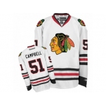 Men's Reebok Chicago Blackhawks #51 Brian Campbell Authentic White Away NHL Jersey